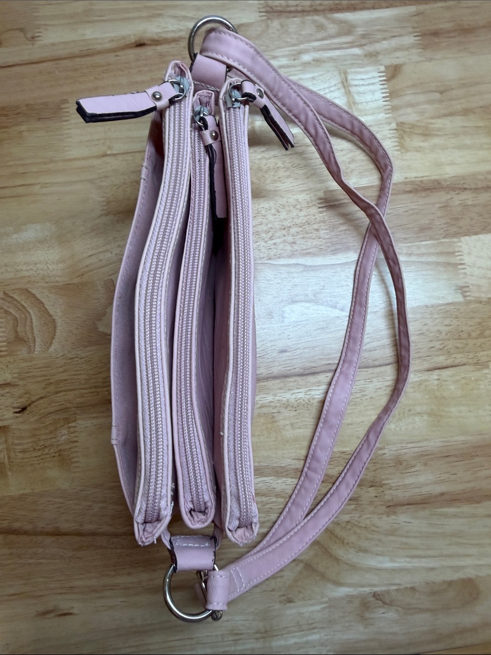Rosetti Light Pink Crossbody Bag with Front Zip Pocket - Picture 4 of 10